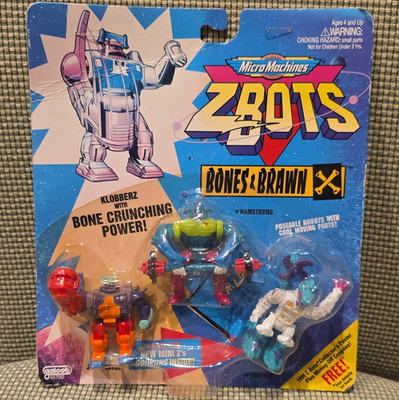 Galoob Micro Machines Z-Bots Bones & Brawn Klobberz Armstrong Fossil Set