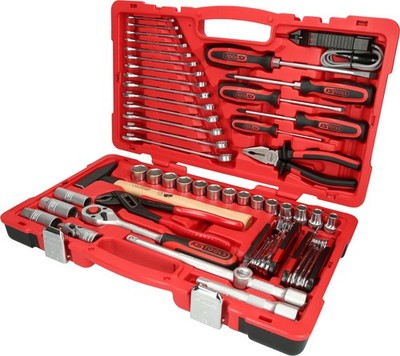 KS TOOLS Werkzeugkoffer Werkzeug Set Steckschlüsselsatz im Koffer 47 tlg 1/2''