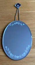 Laura Ashley Home Hanging Floral Etched Decorative Oval Mirror 20cm Long