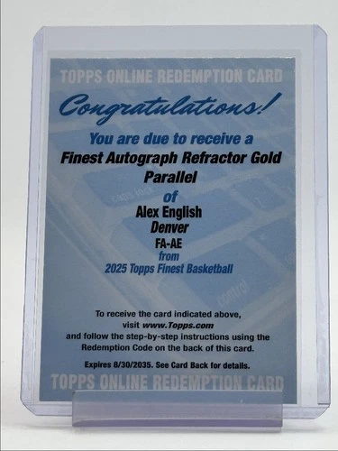 ALEX ENGLISH 2024-25 TOPPS FINEST REFRACTOR BLUE X-FRACTOR B AUTO /99 Q3882