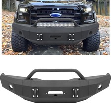 Front Bumper Compatible with 2015 2016 2017 Ford F150 F-150 W/Winch Plate and B
