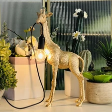 Resin Giraffe Table Lamp Modern Giraffe Desk Light Fixture E12 for Dining Liv...