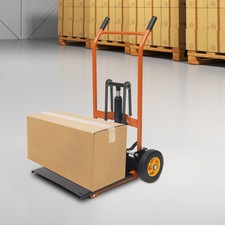 577lbs Hydraulic Material Lift Winch Stacker Adjustable 36in Pallet Dolly Lift