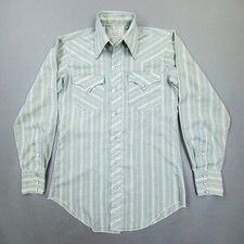 Vtg 70s H Bar C California Ranchwear Western Shirt Plaid Pearl Snaps Long Tail