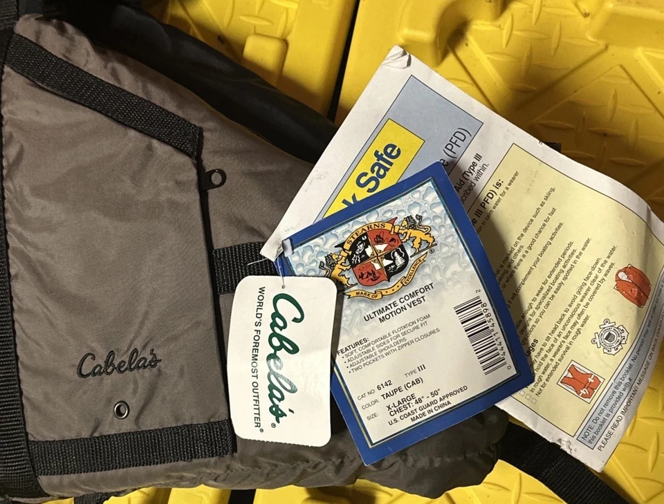 Colete salva-vidas CABELA'S FULL MOTION PFD tipo GG barco de pesca adulto - Imagem 4 de 4