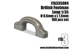 1/35 British tie downs/ footman loops x 100 (L1.6mm) Type 1 ITA335084 3D printed