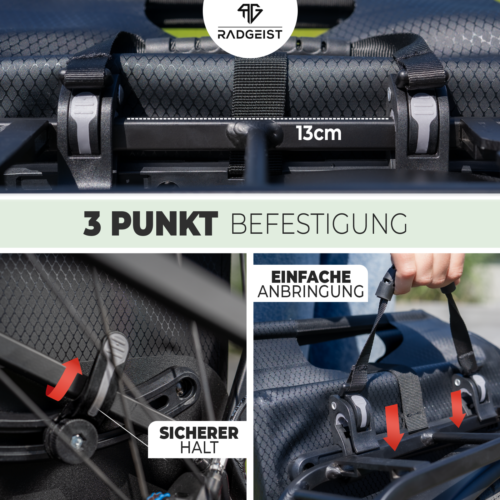 RADGEIST Shopper Fahrradtasche für Gepäckträgertasche 25L mint + Kühltasche - Bild 5 von 8