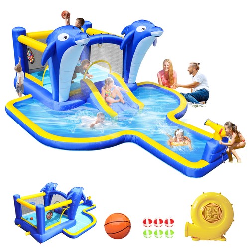 8 in1 Inflatable slide water park trampoline bouncing house outdoor garden Dolph
