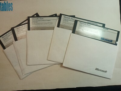 VINTAGE-Microsoft Excel 2.01 - 5 Disk 5 1/4'' Set 1988