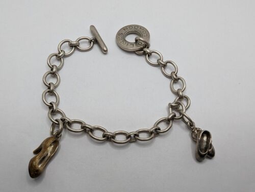 Links of London Sterlingsilber 925 Kippkette Armband mit 2 Charms - 7,5 Zoll - Bild 1 von 9