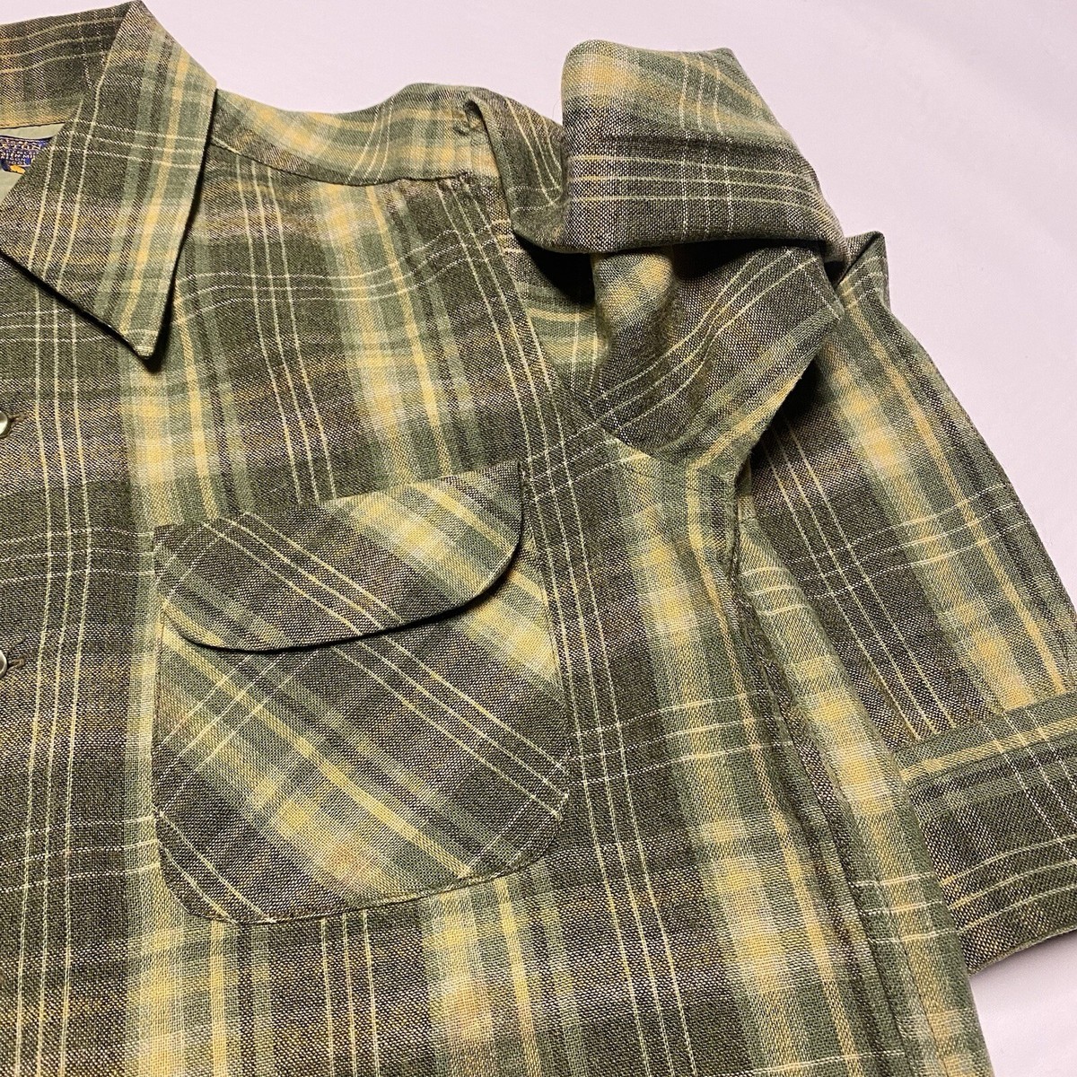 Vintage Pendleton Green Plaid Wool Board Shirt M Medium Vintage Pendleton Green Plaid Wool Board Shirt M Medium