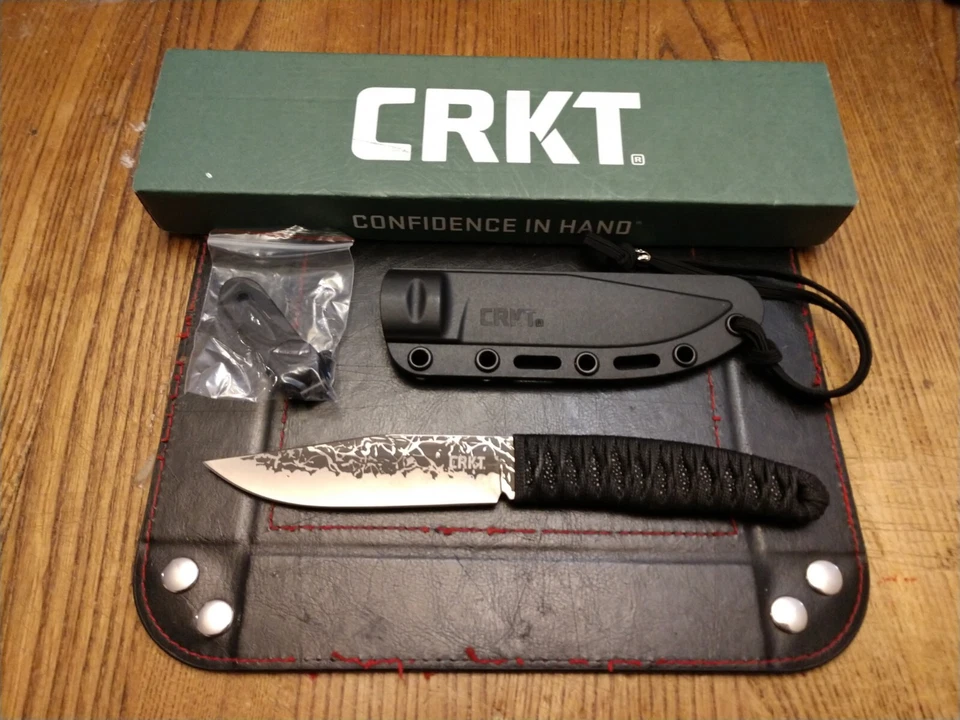 Cuchillo fijo CRKT Nishi 4,41" 8CR13mov SS hoja cable mango envuelto funda GRN Foto 3 de 4