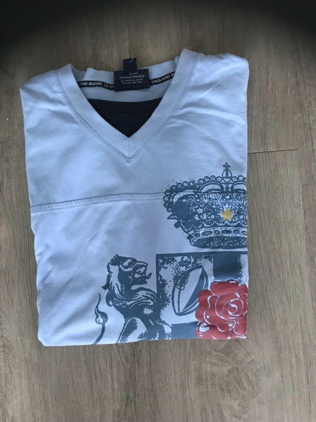 Rare Mens England Rugby Long Sleeve Blue T Shirt Official Licensed Product NWOT image 7