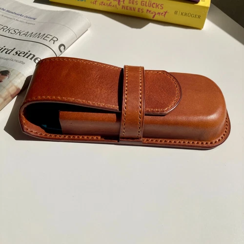 Leder-Stiftetui für Drei Stifte Füllfederhalter Etui für Montblanc Ledermäppchen - Bild 9 von 11