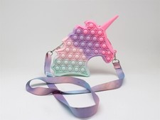 Girls' Unicorn Pop It Multicolor Silicone Crossbody Bag