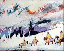 Earl Biss "High Mountain Campground"Serigraph on Paper Hand Signed