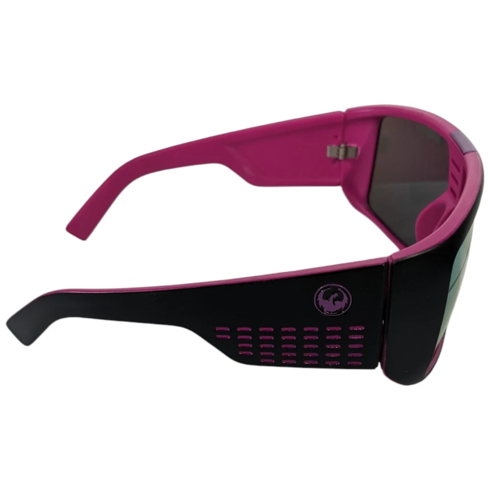 Gafas de sol rosa negro lentes doradas Lazerface Future Tech Shield Dragon Futuristic Foto 4 de 4