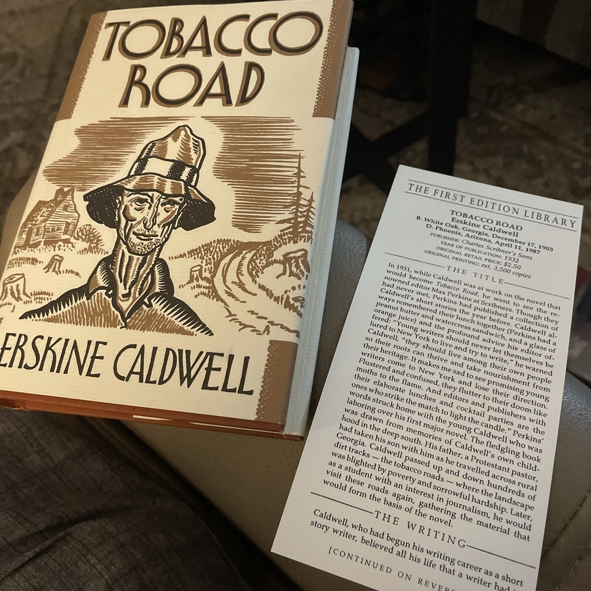 TOBACCO ROAD Erskine Caldwell First Edition Library FEL MINT PRISTINE HBDJ  NICE