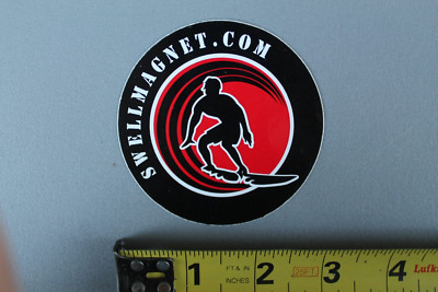 Swell Magnet Red Black Wave Surfer Forecast Website V65A Vintage Surfing STICKER