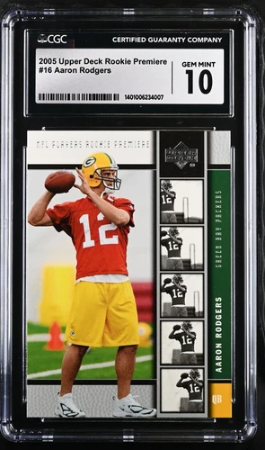 2005 Upper Deck UD Rookie Premiere Aaron Rodgers Rookie RC #16 CGC 10
