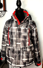Boulder Gear Boys Youth Ski Snowboard Jacket Size L Gray Plaid Red Trim