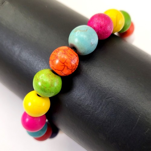 Web Magnesite Turquoise Stretch Bracelet 7.5" Bead 4mm 6mm 8mm 10mm 12mm Pink - Picture 105 of 113