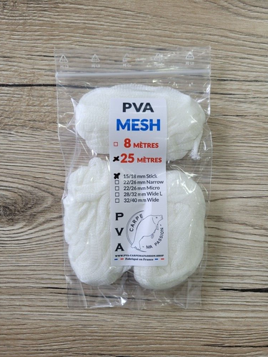 Recharge Pva Mesh - 25 mètres - 18/26/32/40mm - PVA CARPEMAPASSION FRANCE - Photo 2/6