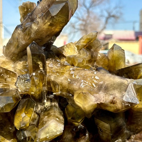 23.14LB Natural Tawny Crystal Quartz Crystal Cluster Mineral Specimen Healing - Picture 9 of 11