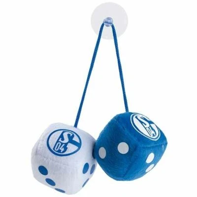 FC Schalke 04 Autowürfel Plüschwürfel S04 Logo Saugnapf blau weiss Fanartikel