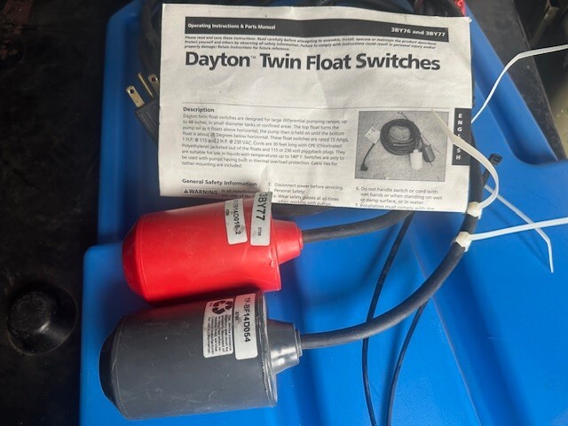 Dayton Float Switch 3BY77 Twin Float Switch USA Made | eBay