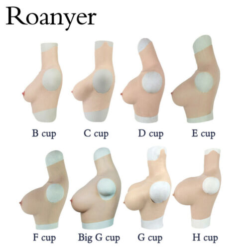 Roanyer B-H Cup Silicone Breast Forms Fake Boobs for Crossdresser TG Drag Queen - Afbeelding 1 van 16