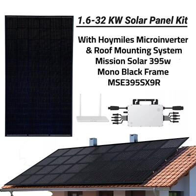 12.8KW DIY Solar Panel Kit Grid-Tie Micro-Inverter Racking Home Energy Solution