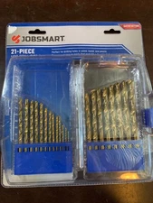 DRILL BITS SET 21pc w/ case High Speed Steel Bits - wood/metal/plastic Jobsmart
