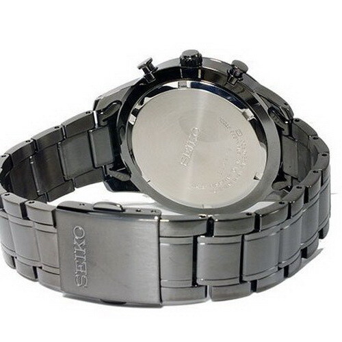 SEIKO クロノグラフ 100M クォーツ 腕時計 本体 Seiko Chronograph 100M Black Bezel Men's Watch SNDF41P1 | eBay