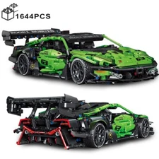 1644PCS Technical Green Super Speed Lamborghinis Sport Car Model Building Blocks