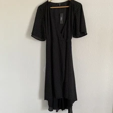 NWT Lulu's Women's Black Triangle Print Farah Wrap Dress Size Small