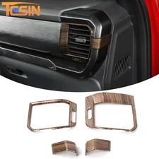 Wood Grain Center Console Side Air vent Cover Trim Overlay For Ford F150 2021+