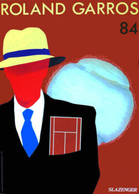 Razzia Roland Garros Open Paris 1984 Tennis Poster 33-3/4 x 24-1/4