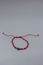 red string knots blue evil eye adjustable bracelet