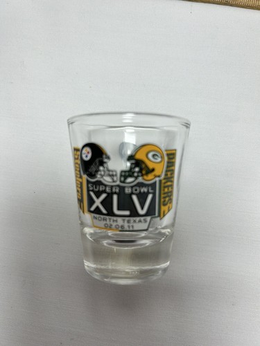 NFL Super Bowl XLV 2011 Steelers Packers Shot Glass North Texas 2-6-11 - Picture 8 of 8