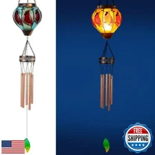 Starsoul Solar Wind Chimes for Outside, Cardinal Hot Air Balloon with Flicker