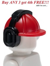 ☀️NEW LEGO Minifigure Minifig Headgear Hard Hat Construction Helmet Headphones 1