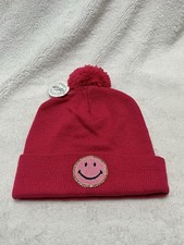 Glitter Smiley Beanie Hat Adult. Sport-Tek. New.