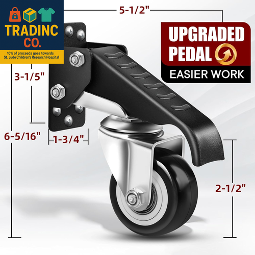 Retractable Workbench Casters Kit, Heavy Duty Workbenches Wheeels with 600 Lbs C - Afbeelding 2 van 7
