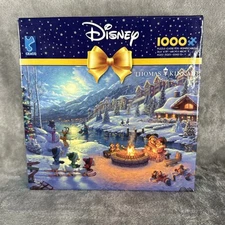 Disney Mickey and Minnie Christmas Lodge 1000 Piece Jigsaw Puzzle Thomas Kinkade