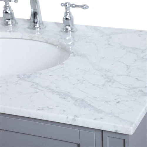 Elegant Decor Williams 36" Single Marble Top Bathroom Vanity in Gray - Picture 11 of 16