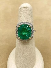 Art Deco Antique Vintage 4.60Ct Natural Emerald Wedding Ring 925 Sterling Silver