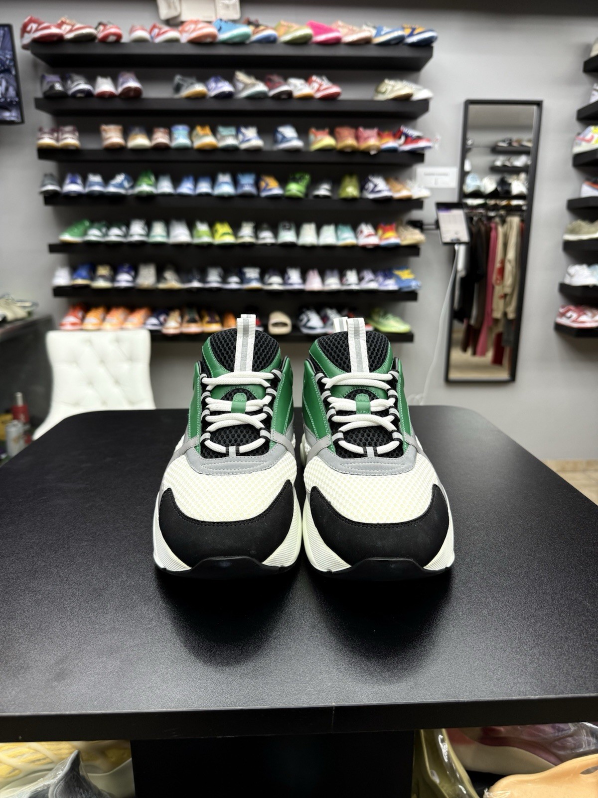 100percent AUTHENTIC Dior B22 Green Silver White Sneaker Size 47 / 14 US 🔥🧼 image 5