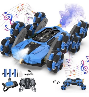 8WD Gesture Sensing Rc Stunt Car, 2 Modes Rc Cars, Drift Rc Stunt Car Blue NIB