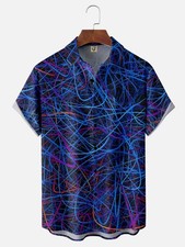 Abstract Stripes Hawaiian Shirt